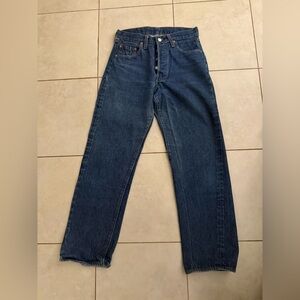 Vintage 1970s Women's Straight-Leg Dark Indigo Jeans